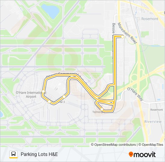 PARKING H&E Bus Line Map