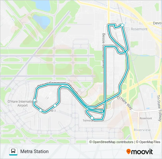 METRA STATION Bus Line Map