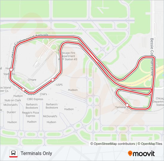TERMINALS ONLY Bus Line Map