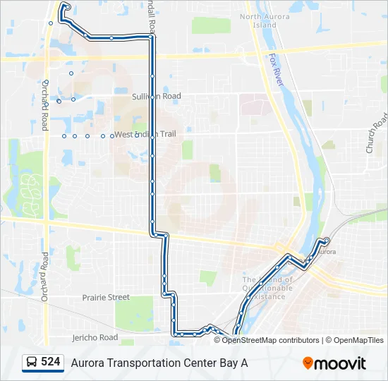 524 Bus Line Map