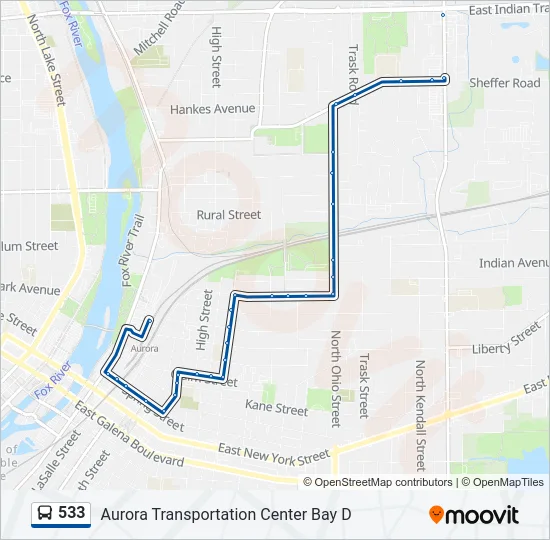 533 Bus Line Map