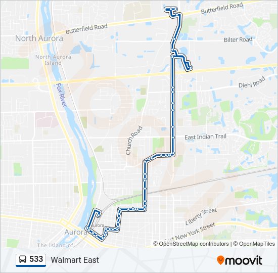 533 Bus Line Map