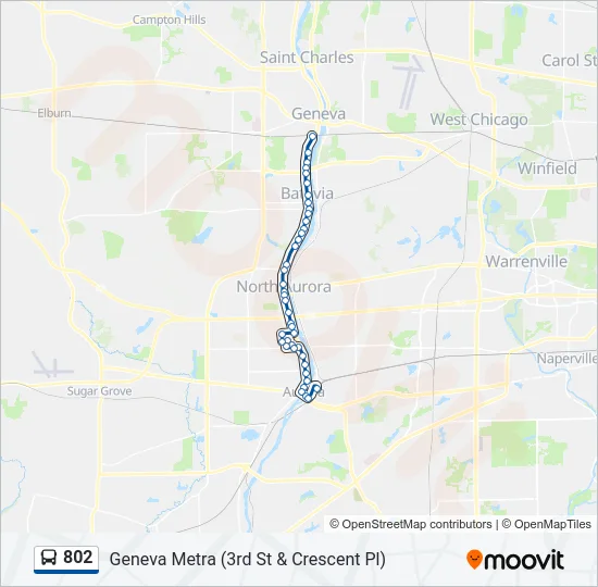 802 Bus Line Map