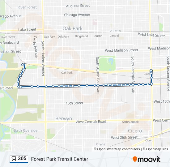 305 bus Line Map