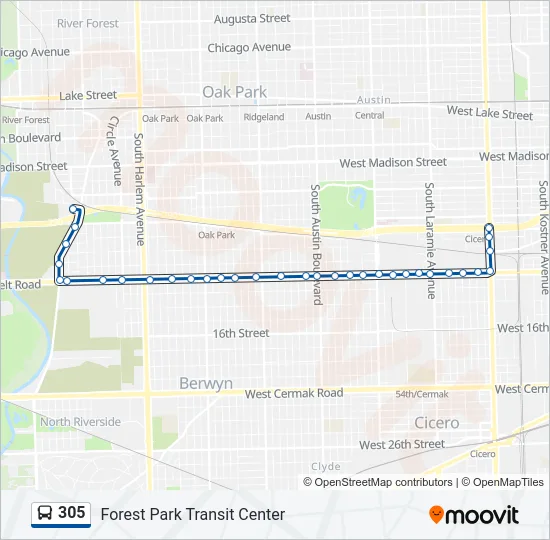 305 Bus Line Map