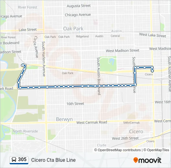305 Bus Line Map