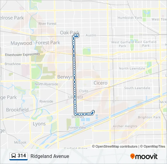314 Bus Line Map