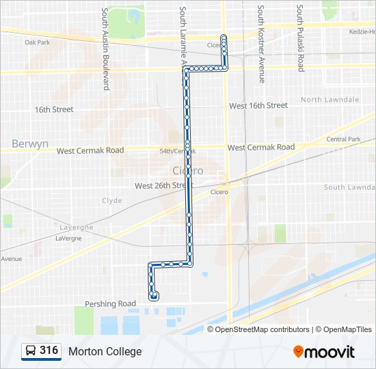 Mapa de 316 de autobús
