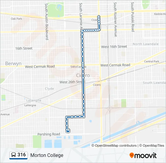316 Bus Line Map