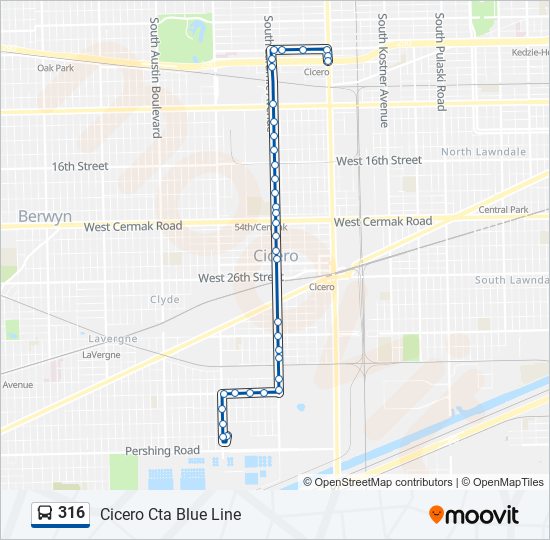 316 bus Line Map