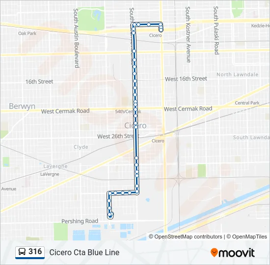 316 Bus Line Map