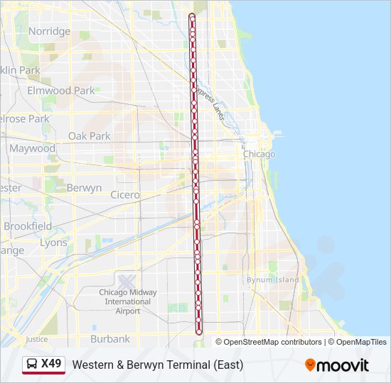 X49 Bus Line Map