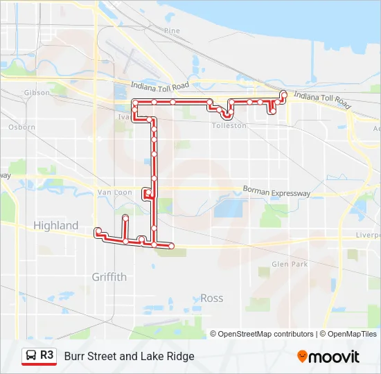 R3 Bus Line Map