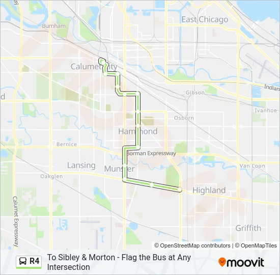 R4 Bus Line Map