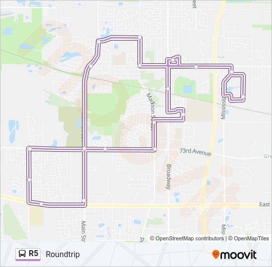 R5 Bus Line Map