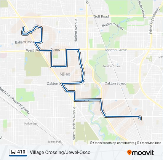 410 Bus Line Map