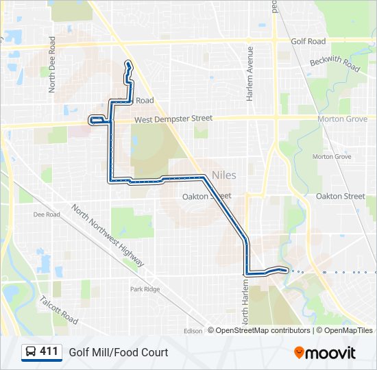 411 Bus Line Map