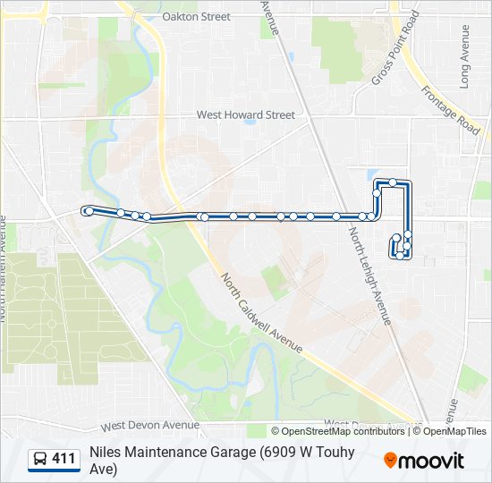 411 Bus Line Map