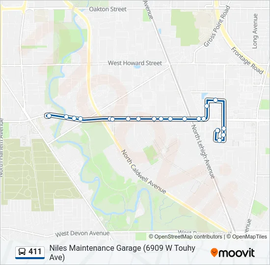 411 Bus Line Map