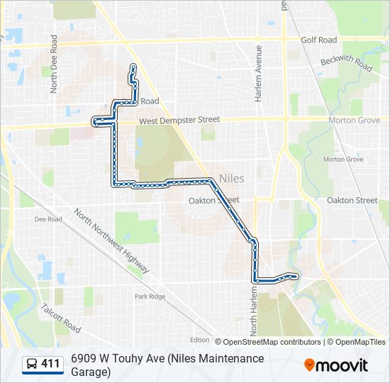 411 bus Line Map