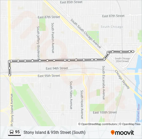 95 Bus Line Map