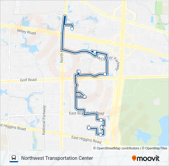 SCHAUMBURG TROLLEY Bus Line Map