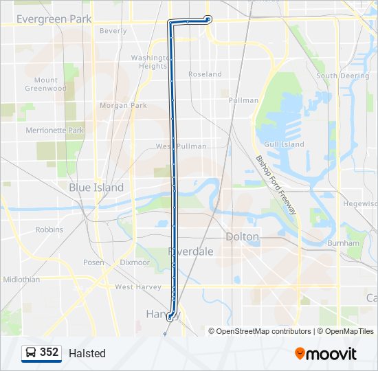 Mapa de 352 de autobús