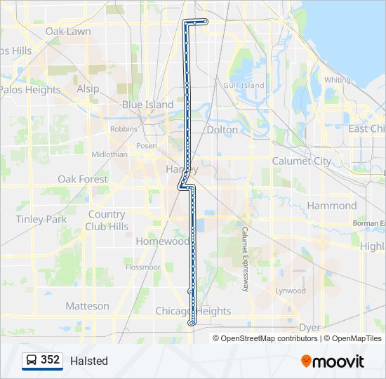 Mapa de 352 de autobús