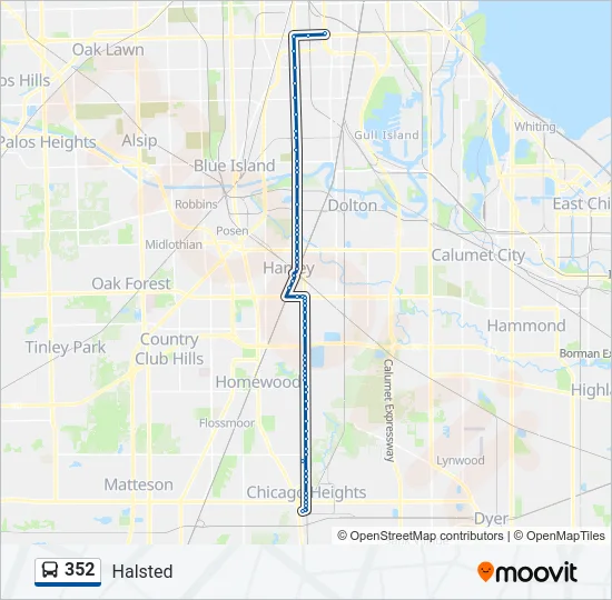 352 Bus Line Map