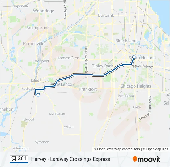 361 Bus Line Map