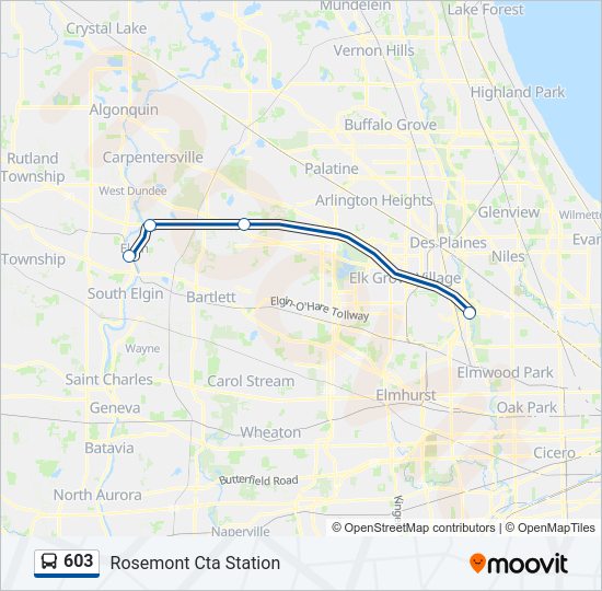 603 Bus Line Map