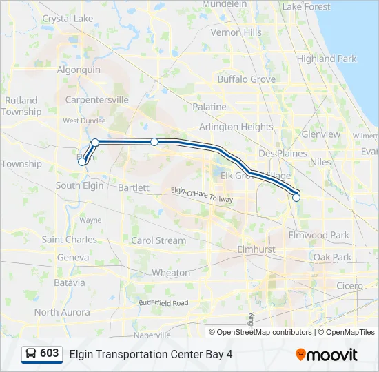 603 Bus Line Map