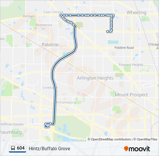 Mapa de 604 de autobús