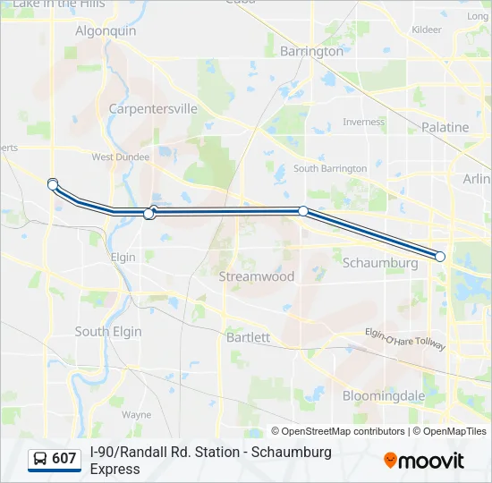 607 Bus Line Map