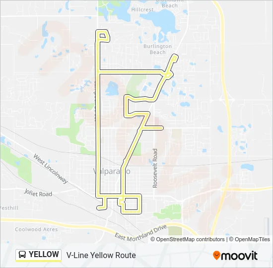 YELLOW Bus Line Map