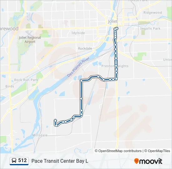 512 Bus Line Map