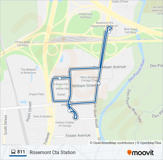 811 bus Line Map