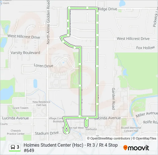 3 Bus Line Map