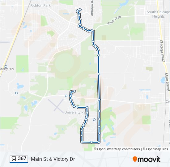 Mapa de 367 de autobús