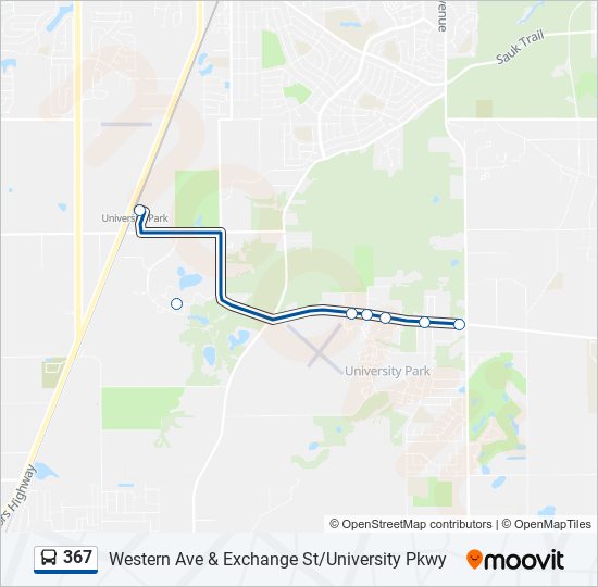 367 bus Line Map