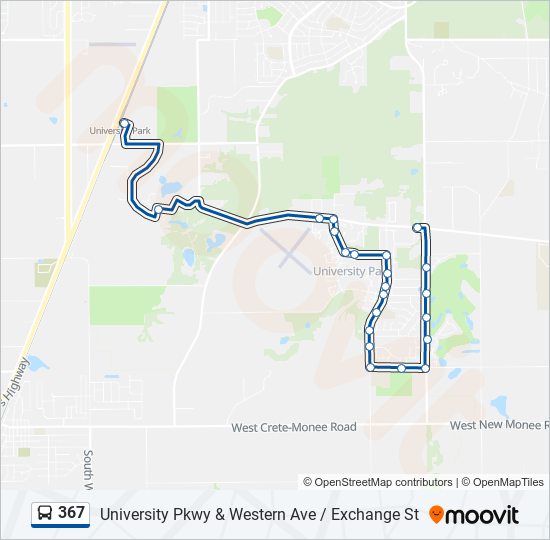 367 bus Line Map