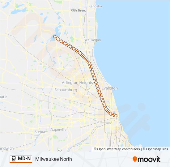 MD-N train Line Map