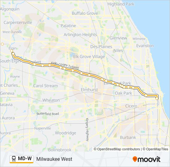 MD-W train Line Map