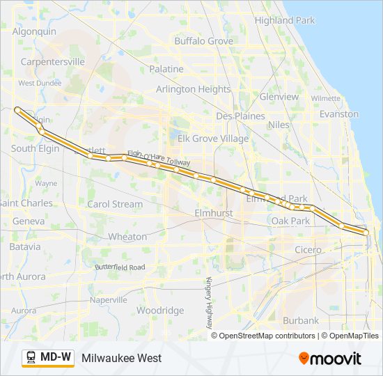MD-W train Line Map