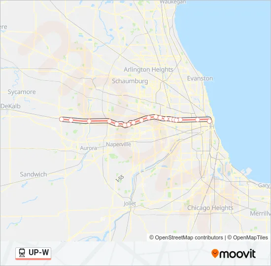 UP-W Train Line Map