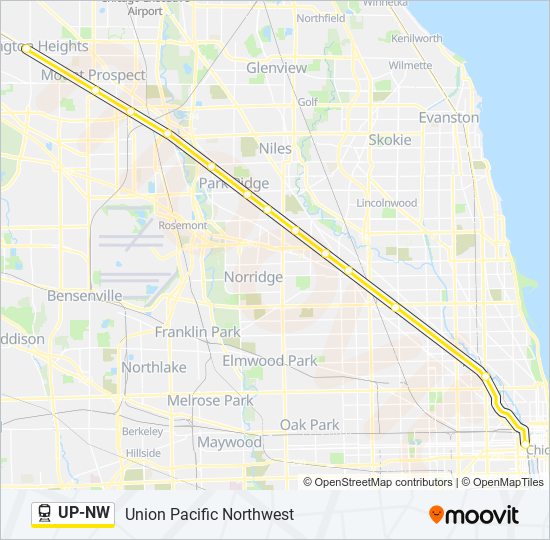 Mapa de UP-NW de tren