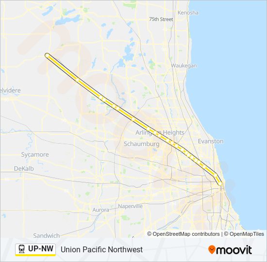 UP-NW train Line Map