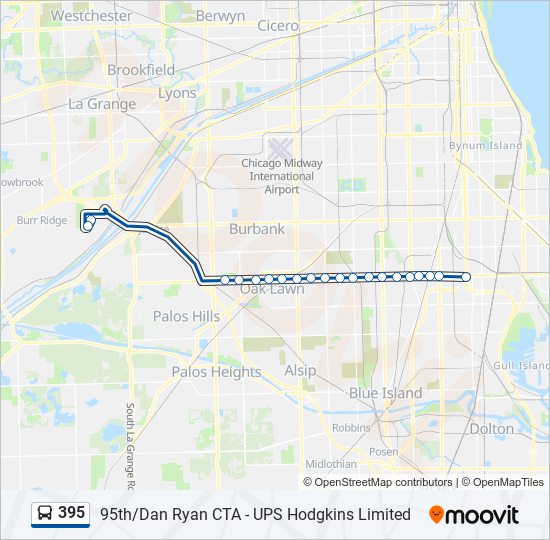 395 Bus Line Map