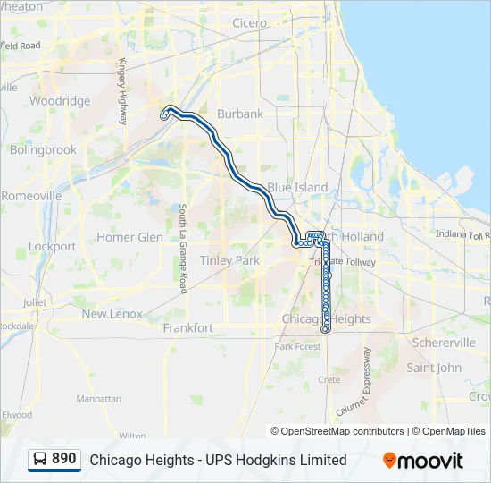 890 Bus Line Map