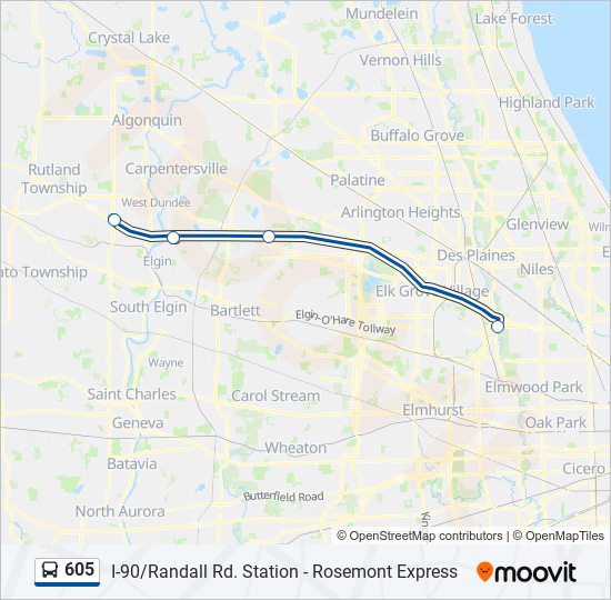 605 Bus Line Map